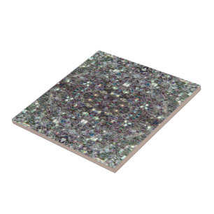 Sparkly colourful silver mosaic v4 - Mandala Tile