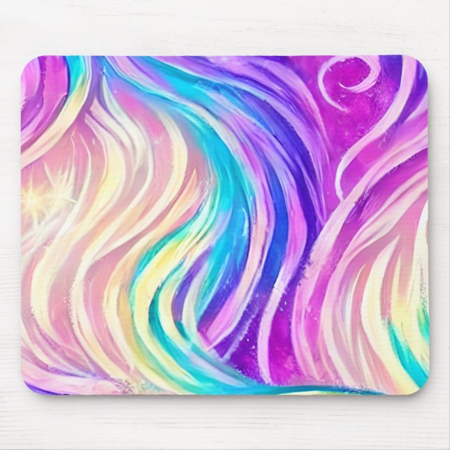 Sparkly Colourful Swirly Pattern Mouse Pad (Front)