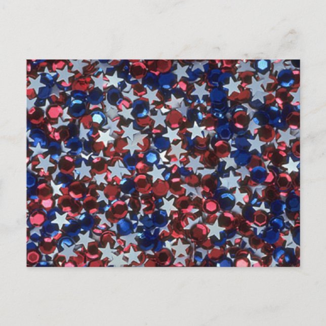Sparkly Confetti Stars Postcard (Front)