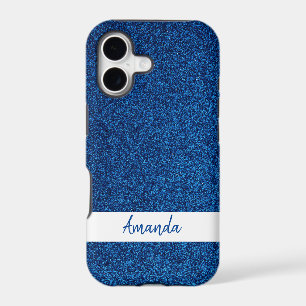 Sparkly Custom Name Girly Blue Glitter