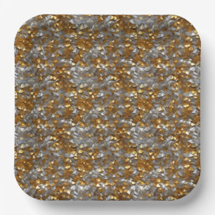 Sparkly Decorative Gold & Silver Paper Plate
