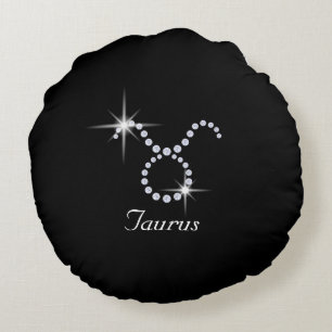 Sparkly Diamond Taurus  Round Cushion