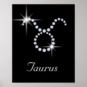 Sparkly Diamond Taurus Symbol Poster
