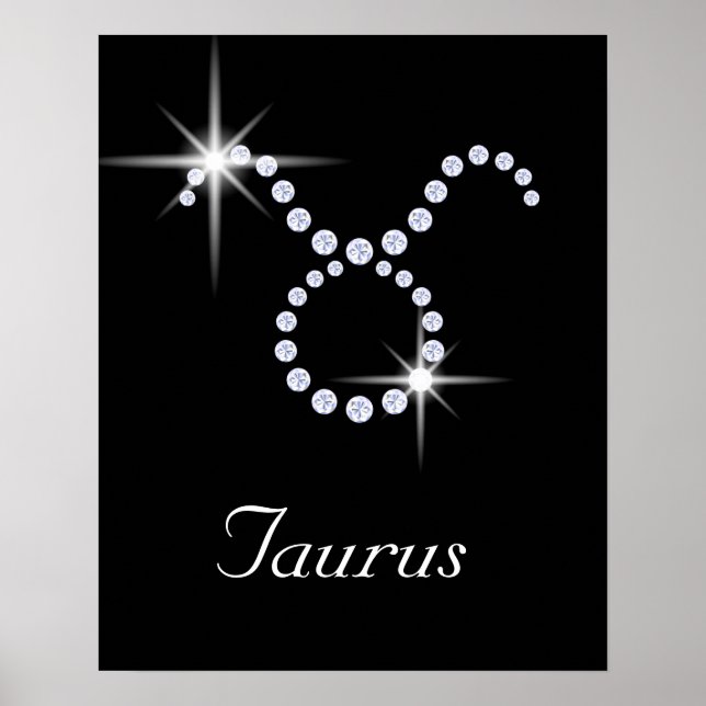 Sparkly Diamond Taurus Symbol Poster (Front)