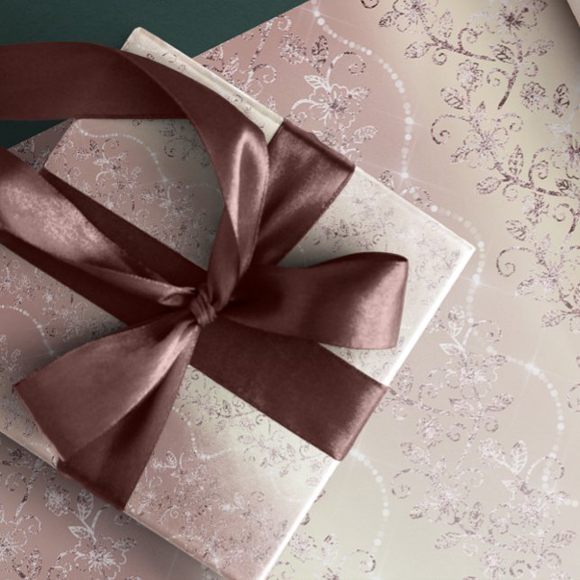 Sparkly Diamonds Blush Pearl Silver Pink Rose Gold Wrapping Paper (Sparkly Diamonds Blush Pearl Silver Pink Rose Gold Wrapping Paper)