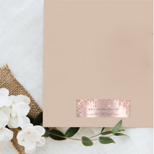 Sparkly Drips Rose Blush Return Address Labels