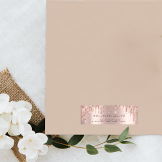Sparkly Drips Rose Blush Return Address Labels
