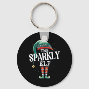 Sparkly Elf Christmas Group Xmas Pajama Party  Key Ring