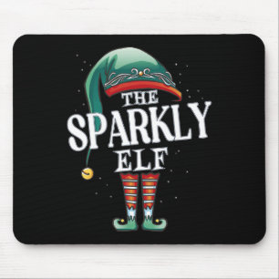 Sparkly Elf Christmas Group Xmas Pajama Party  Mouse Pad