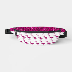 Sparkly flamingo hot pink faux sparkles bum bags
