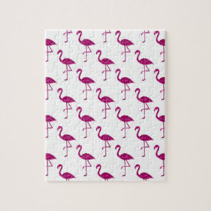 Sparkly flamingo Pink glitter sparkles pattern Jigsaw Puzzle