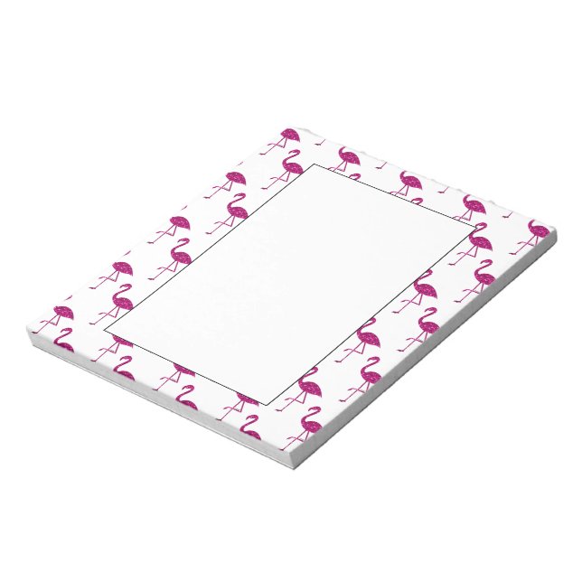 Sparkly flamingo Pink glitter sparkles pattern Notepad (Rotated)