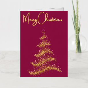Sparkly Foil Christmas Tree & Foil Merry Christmas Greeting Card