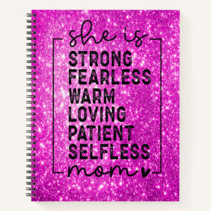 Sparkly Fuchsia Spiral Notebook
