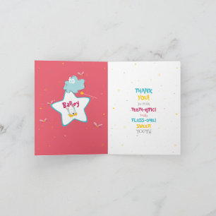 Sparkly Fun Funny Tooth Fairy Thank You Card