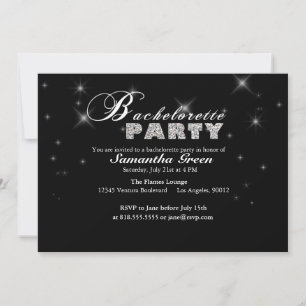 Sparkly Glitter Bachelorette Party Invitation
