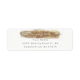 Sparkly Glitter Bright Ivory Foxier Return Adress Address Label