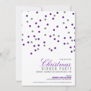 Sparkly Glitter Dots Christmas Party Invitation