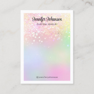 Sparkly glitter jewellery holder earrings Rainbow Business Card