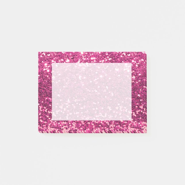 Sparkly Glitter Pink Post-it Notes (Front)