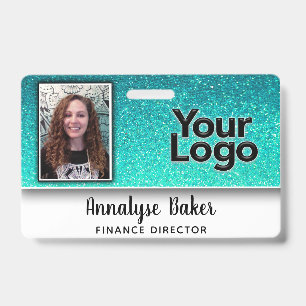 Sparkly Glitter Professional CNA Nurse Photo Name ID Badge