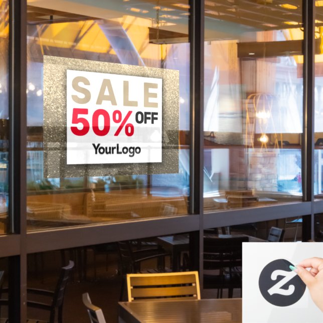 Sparkly Glitter Sale Sign Small Business Owner     (Restaurant Window)