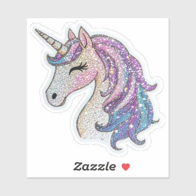 Sparkly Glitter Unicorn Sticker (Sheet)