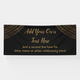 Sparkly Glittery Gold Garland Add Your Own Text Banner