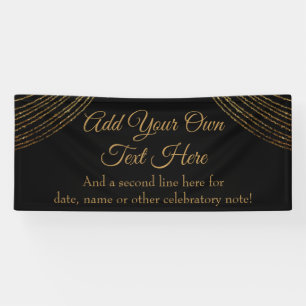 Sparkly Glittery Gold Garland Add Your Own Text Banner