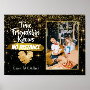 Sparkly Going Away Friendship Distance Photo Poster