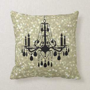 Sparkly Gold Chandelier Pillow