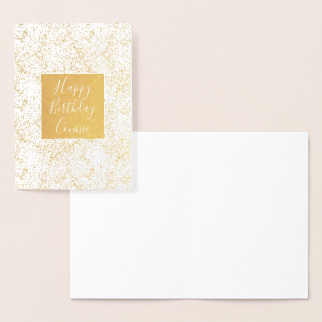 Sparkly Gold Confetti Birthday Foil Card (Display)