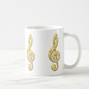 Sparkly Gold Music Note Coffee Mug