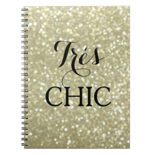 Sparkly Gold VERY CHIC Notebook