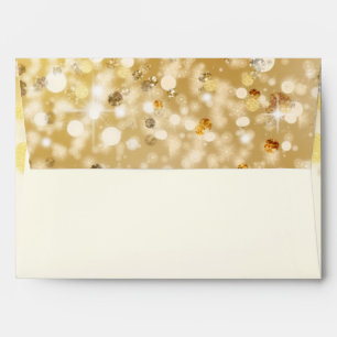 Sparkly Golden Lights Holiday Christmas Envelope