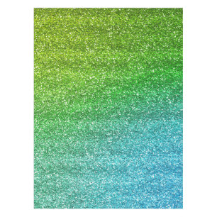 Sparkly Green & Blue Gradient Glitter Tablecloth