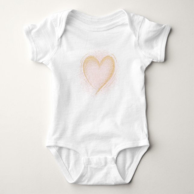 Sparkly Heart Baby Bodysuit (Front)