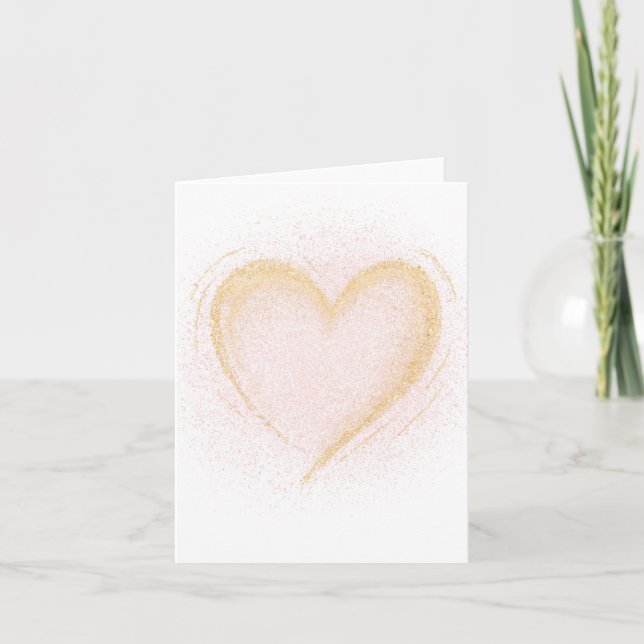 Sparkly Heart Blank Card (Front)
