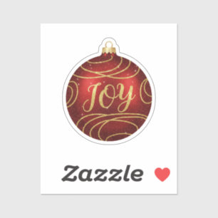 Sparkly JOY Christmas Ornament Holiday Message