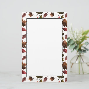 Sparkly leaves fall autumn sparkles pattern stationery