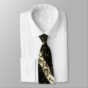 Sparkly line gold black chic abstract bling tie