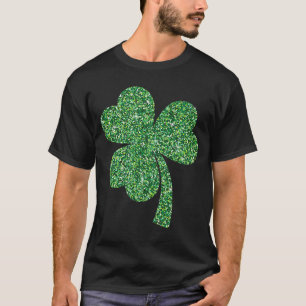 Sparkly Look Green Shamrock Saint Patrick's Day T-Shirt