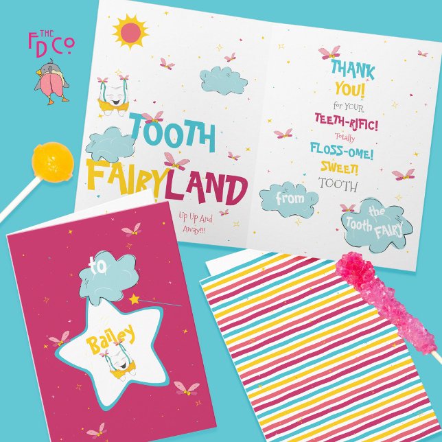 Sparkly Magical Funny Tooth Fairy Thank You Card (Creator Uploaded)