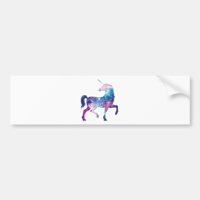 Sparkly Magical Unicorn Bumper Sticker (Front)