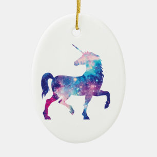 Sparkly Magical Unicorn Ceramic Ornament