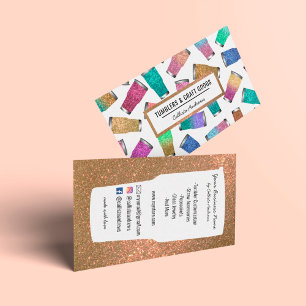 Sparkly Modern Glitter Tumbler Crafter Business Card