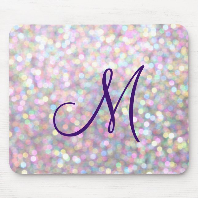 Sparkly Monogram Mouse Pad (Front)