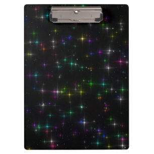 Sparkly Multicolor Stars Clipboard