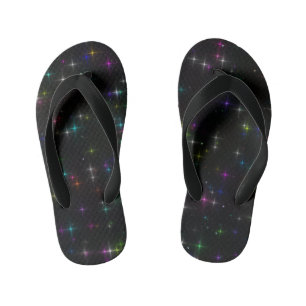 Sparkly Multicolor Stars Kid's Thongs