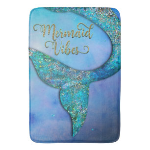 Sparkly Ocean Mermaid Fin Tail Enchanted Bath Mat